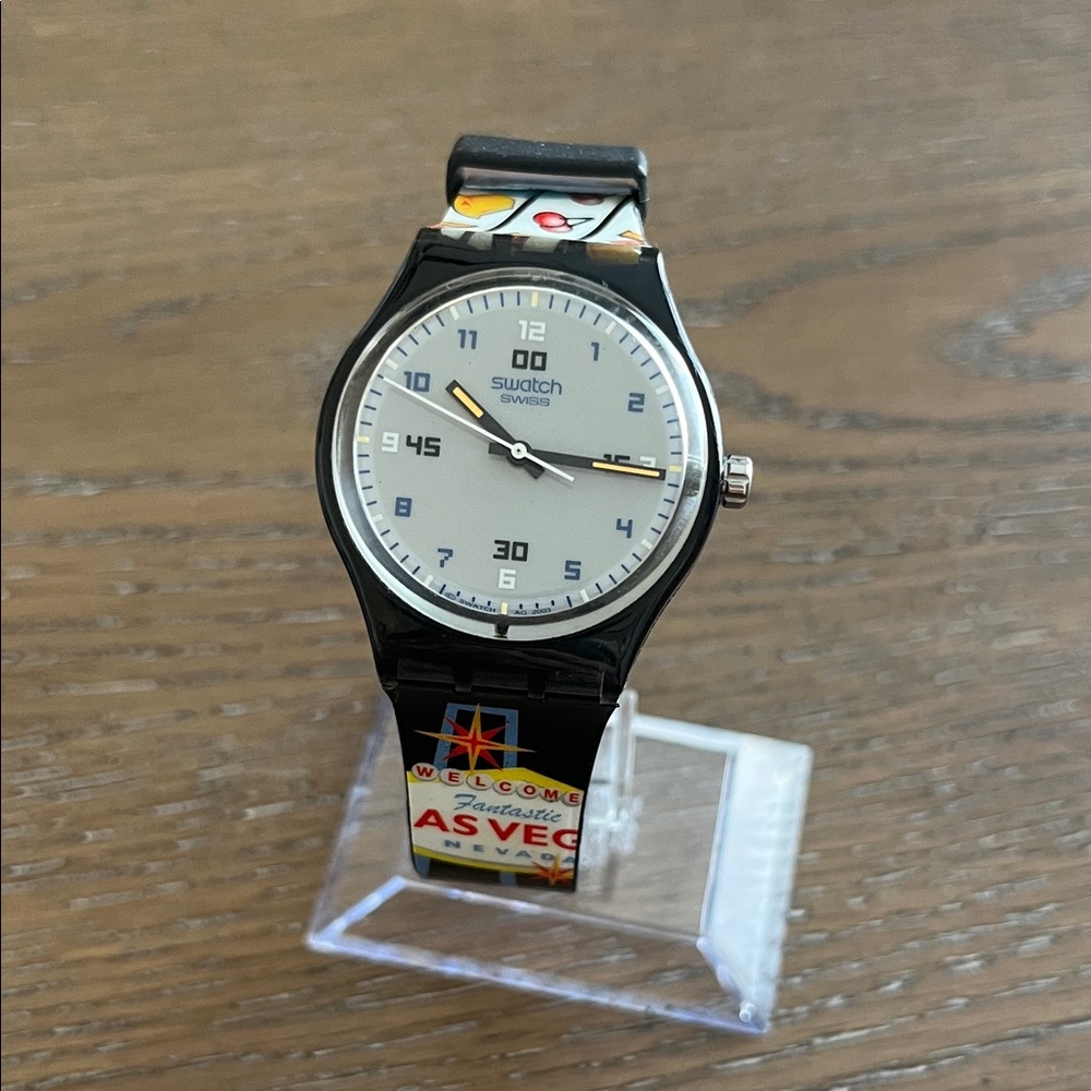 Authentic Swatch Vintage Campfire Las Vegas Special Black and Gray Watch